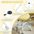 thumbnail image 5 of UBesGoo Comfy Office Chair with Wheels, Cute Rolling Vanity Makeup Chair, Adjustable Faux Rabbit Hair Task Chair for Makeup Room, Yellow, 5 of 9