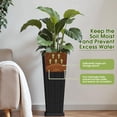 thumbnail image 5 of Devoko Resin Tall Planters with Tray for Outdoor Plants Set of 2, Large Taper Outdoor Planter Pots with 4 Drainage Holes, Flower Pots Modern Decor for Porch, Patio, Backyard, Garden(Black, 24"), 5 of 14