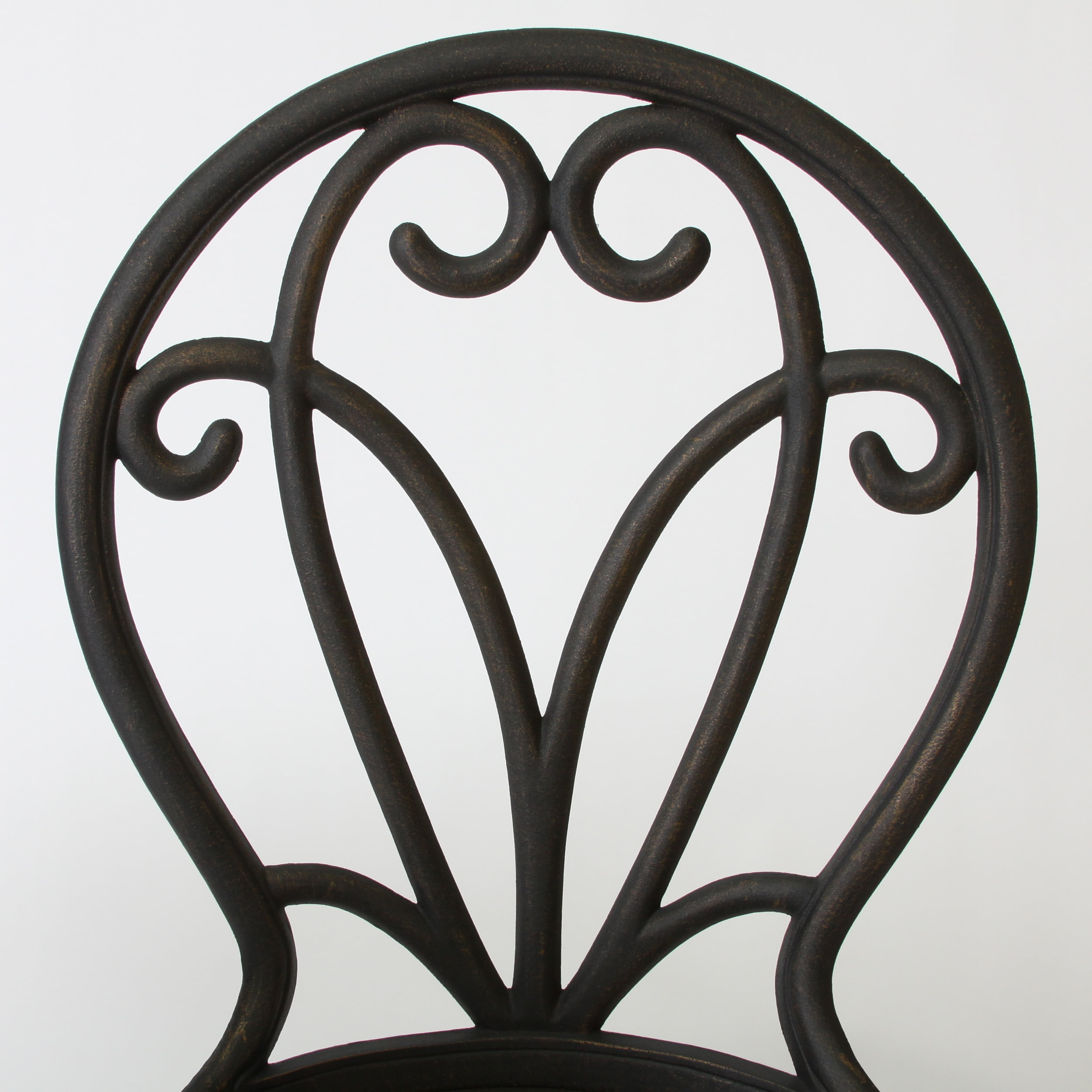 Aluminum 3-Piece Outdoor Bistro Set, Black and Gold
