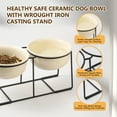 thumbnail image 3 of Elevated Large Dog Bowl Set - Raised Dog Food and Water Bowl with Non Slip Stand - Heavy Weighted Double Ceramic Dog Feeding Bowls - Extra Wide Deep Pet Dishes for Medium to Big Dogs - 2 x 1600 ML, 3 of 6