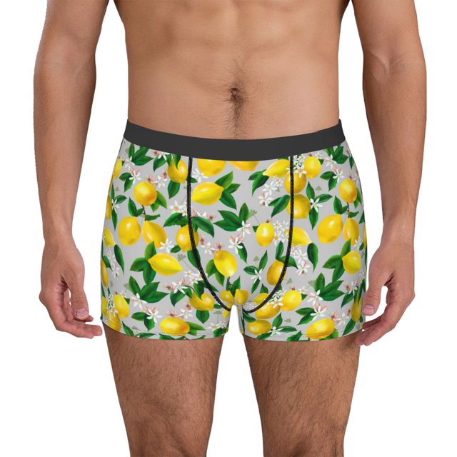 Fotbe Lemon1 Calzoncillos Tipo Boxer con Bolsa de Soporte Total para Hombre, X-Temp Fresco, Transpirable y de Secado Rápido-Large