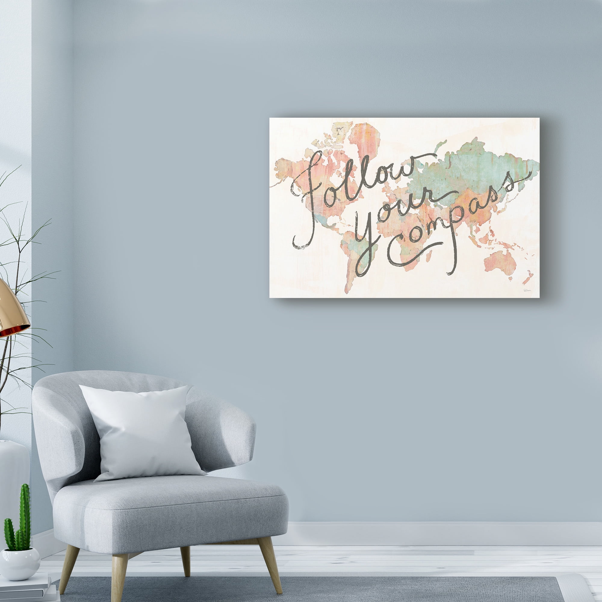 Trademark Fine Art 'Across the World v2' Canvas Art by Sue Schlabach