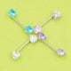 thumbnail image 4 of 2 piezas par de acero inoxidable barra de barra recta corporal calibre 14 con de de imitación de corazón protector de ón Púrpura Zulema Anillo de pezón de acero inoxidable, 4 of 8