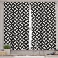 thumbnail image 2 of Ambesonne Abstract Valance & Curtain, Monochrome Geometric 70's, 55"x45", Eggshell and Dark Brown, 2 of 7