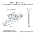 thumbnail image 5 of Rosec Jewels Asscher Cut Moissanite Solitaire Ring for Women (8 mm, D-VS1 Quality), 14K White Gold, US 4.00, 5 of 8