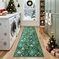 thumbnail image 5 of Moynesa Christmas 2'x6' Runner Rugs for Hallway, Washable Kitchen Rug Carpet Runner, Non-Slip Low Pile Soft Winter Moroccan Holiday Xmas Decor Modern Mat for Entrance Bedroom Laundry, Green, 5 of 12