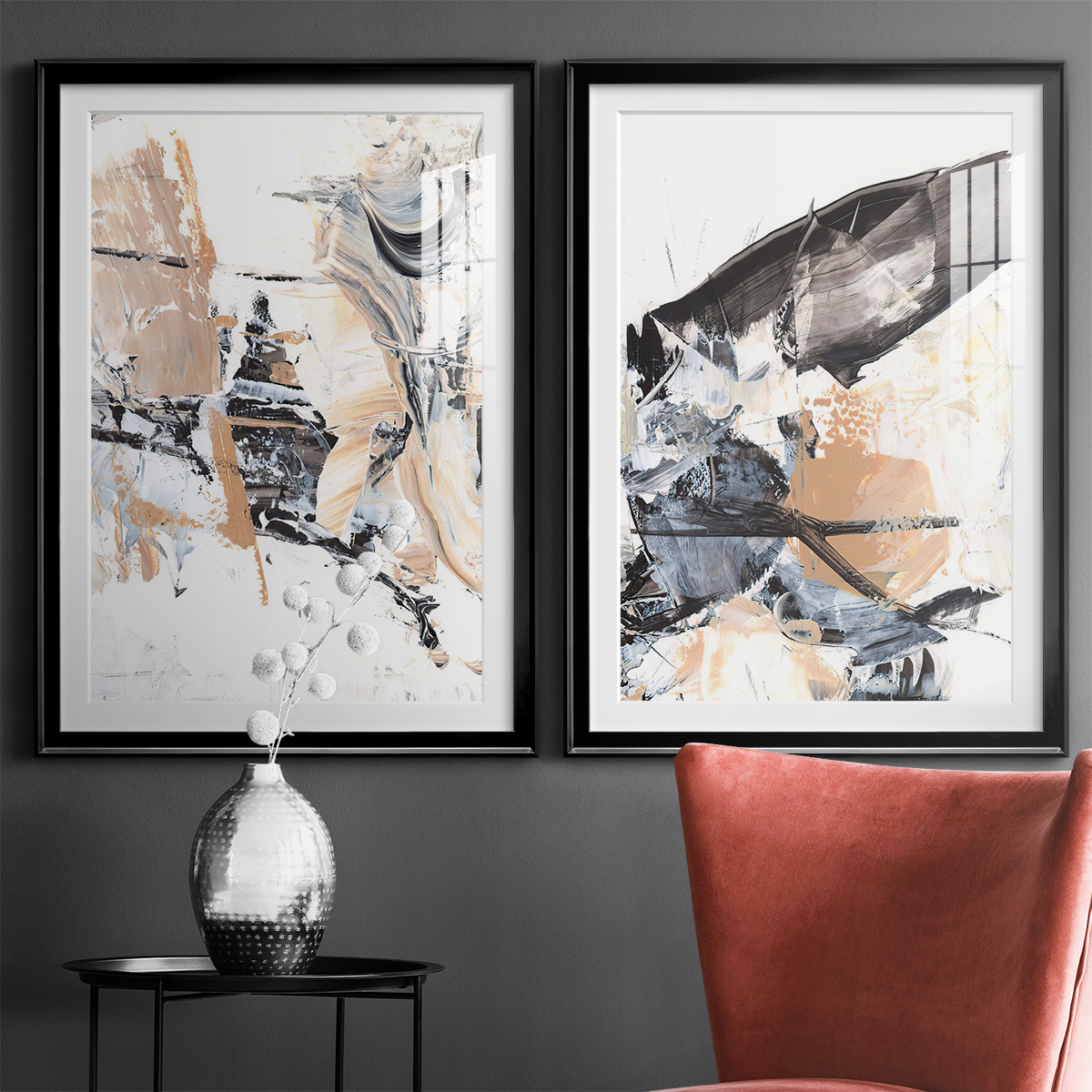 Wexford Home Ruckus III Premium Framed Print, 30.5" x 42.5" - Ready to Hang, Black (Set of 2)