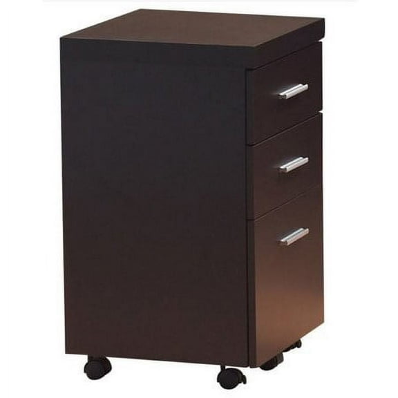 Monarch Filing Cabinet 3 Drawer / Cappuccino On Castors