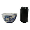 thumbnail image 5 of Ebros Set of 2 Ceramic Hokusai Great Wave Portion Meal Bowls 2 Cups W/ Lid, 5 of 6
