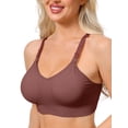 thumbnail image 4 of INSPIRE CHIC Women's Maternity Full Coverage Adjustable Buckled Straps Postpartum Nursing Bra V-Neck Wireless Bralettes M Wind Red, 4 of 4