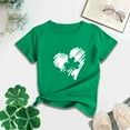 thumbnail image 5 of fartey Women's St. Patrick's Day T Shirt Lucky St Patty's Day Tops Cute Heart Shamrock Print T-shirts Loose Cozy Crewneck Short Sleeve Tee for Gift Green, 5 of 6