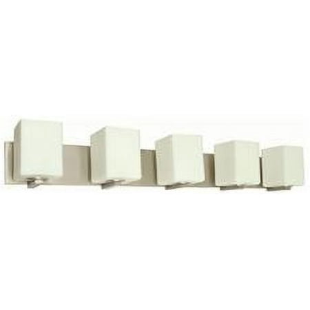 Monument 5-Light Vanity Lighting, Brushed Nickel, 38-1/4 X 5 X 5-7/8 In., 5 60-Watt E26 Base Bulb (Not Included)
