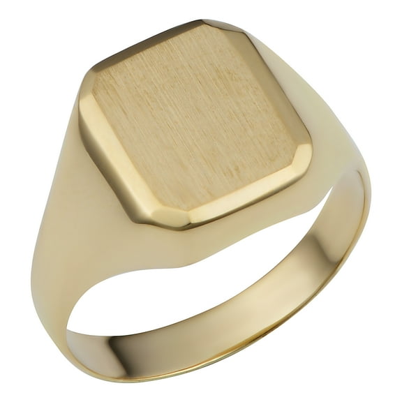 Au Naturale 10k Yellow Gold Rectangular Signet Ring (13 mm, size 7)