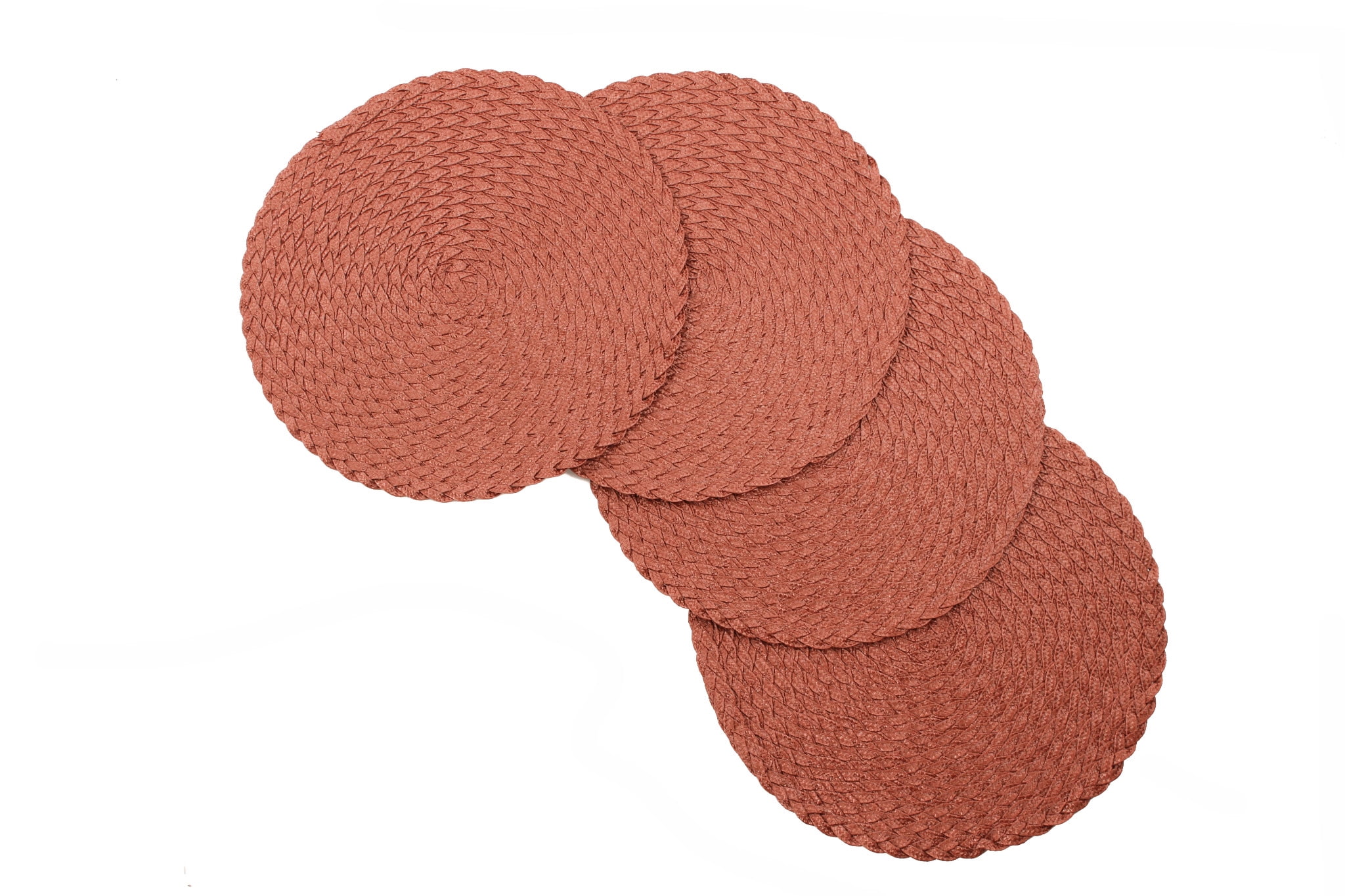 Daisy Woven Braided Table Placemats 15 Inches Round Set of 4 NonSlip