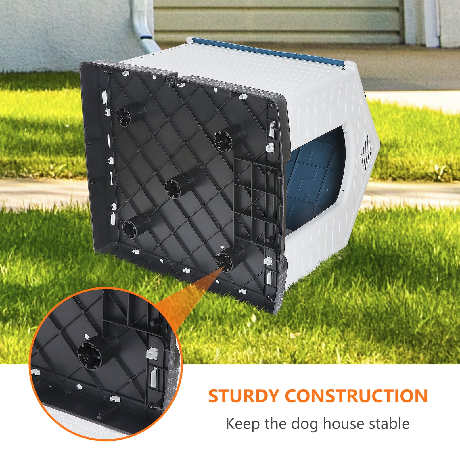 LINJH 32'' All-Weather Durable Pet Dog House Pet Shelter Waterproof Easy to Clean