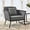Gray Charcoal, variant on Modway Stance 15.5" Aluminum & Fabric Patio Armchair in Gray/White