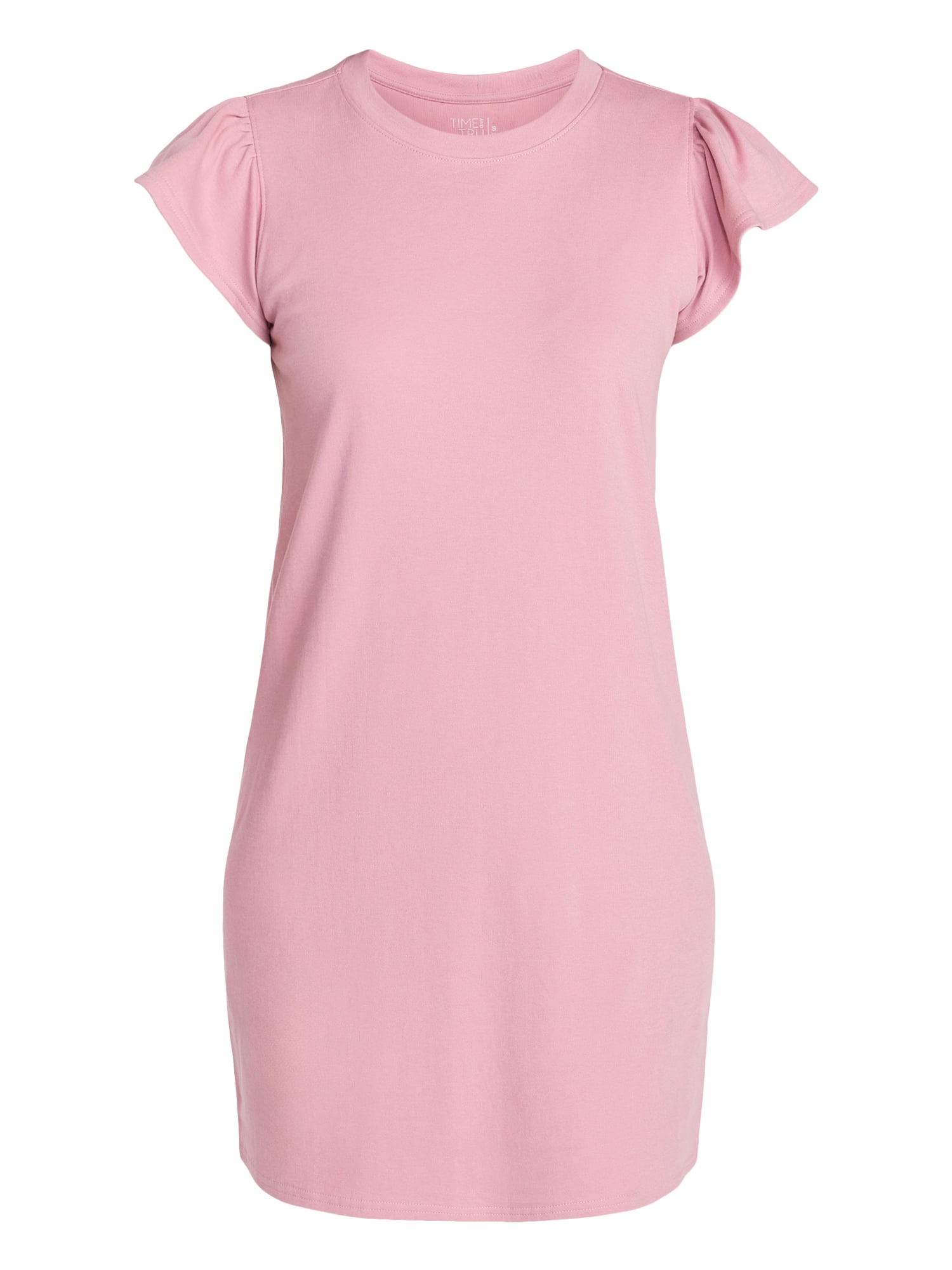 Time and Tru Women's Flutter Tee Dress, Sizes XS-XXXL