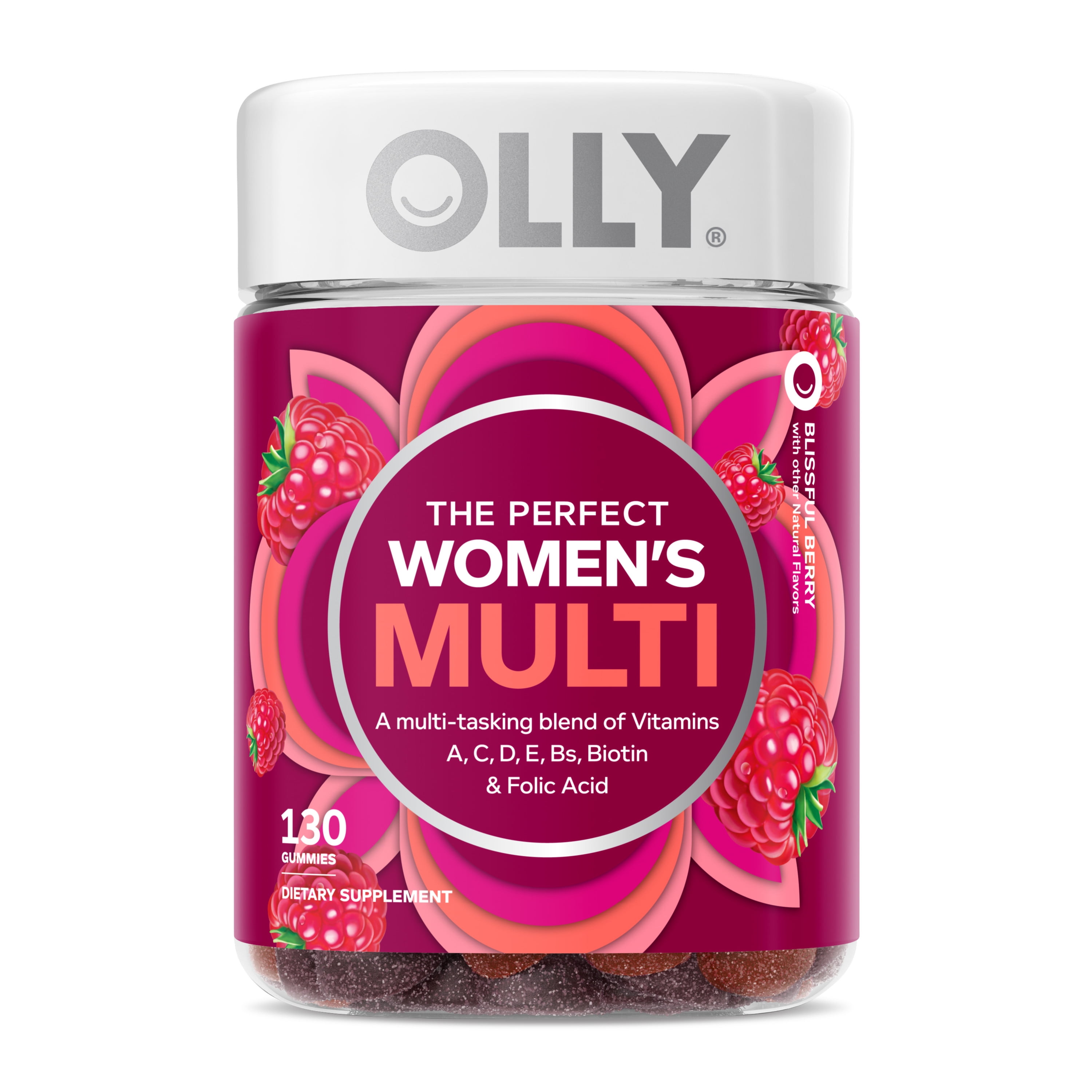 OLLY Women's Multivitamin Gummy, Health & Immune Supplement, Vitamin Blend, Berry, 130 Ct