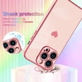 thumbnail image 4 of Compatible with iPhone 15 Pro Max Case Love Heart Plating Electroplate Luxury Elegant Case Camera Protector Soft TPU Screen Protector Shockproof Corner Back Cover -Pink, 4 of 12