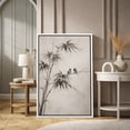 thumbnail image 2 of Framed Canvas Print Asian Ink Bamboo with Birds Wall Art Minimalist Oriental Nature Decorative for Living Room Bedroom - 16"x24" WHITE, 2 of 8