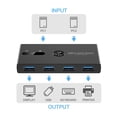 thumbnail image 5 of 2X Conmutador USB 3.0 2 en 4 Salidas Estación de Acoplamiento KVM Dispositivo para Compartir Impresora Adaptador de Monitor Convertidor KVM, 5 of 5
