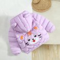 thumbnail image 4 of Spazoro Toddler Girls Hooded Puffer Jacket, Long Sleeve Zip Up Lightweight Animal Print Soft Warm Winter Outerwear for Little Girls Purple Size 3-4T, 4 of 9