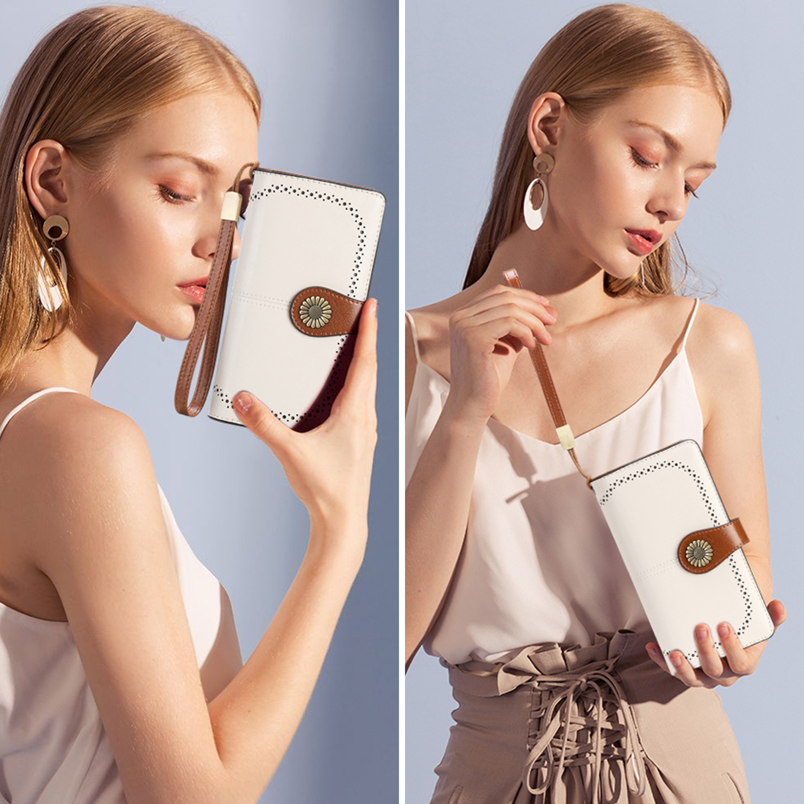 Sendefn Women's Genuine Leather Wristlet Wallet with RFID Blocking photo 4