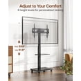 thumbnail image 5 of Steel Base Rolling TV Stand for 32-75 inch TVs up to 110 lbs, Leveling & Tilt & Swivel Mobile TV Stand with Hidden Wire Management, Height Adjustable Portable Tv Stand with Steel Shelf, Black, 5 of 18