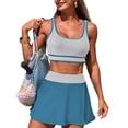 thumbnail image 5 of Ounisa Women's High Waisted Bikini Sets Sporty Color Block Tummy Control Swimsuit Swim Skirt Two Piece Bathing Suit, 5 of 5