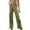 Olive Green, variant on Womens Wide Leg Cargo Pants Fashion Solid Color Elastic Waisted Pocket Drawstringfull Length Pants Olive Green