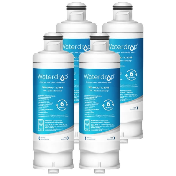 4 Pack Waterdrop DA9717376B Refrigerator Water Filter, NSF Certified