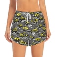 thumbnail image 4 of Lsque Modern Yellow Excavator Printed Women's Running Shorts with Liner Pockets,Elastic Quick Dry Workout Athletic Gym Yoga Shorts,Womens High Waist Shorts-XX-Large, 4 of 9