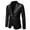 Black Tops for Men, variant on IYTR Men's Stylish PU Leather Blazer Jacket Business Slim Fit One Button Suit Blazer Coats Outwear with Pockets Black L