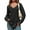 Black, variant on Women Deep V Neck Long Sleeve Oversized Casual Loose Fit Tunic Tops
