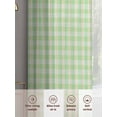 thumbnail image 7 of Sage Green Semi Sheer Curtains 63 Inch Length 2 Panels Set, Grid Checkered Plaid Gingham Lattice Trellis Sheer Kitchen Curtain Privacy Voile Window Curtain for Living Room Bedroom Rod Pocket Drapes, 7 of 7