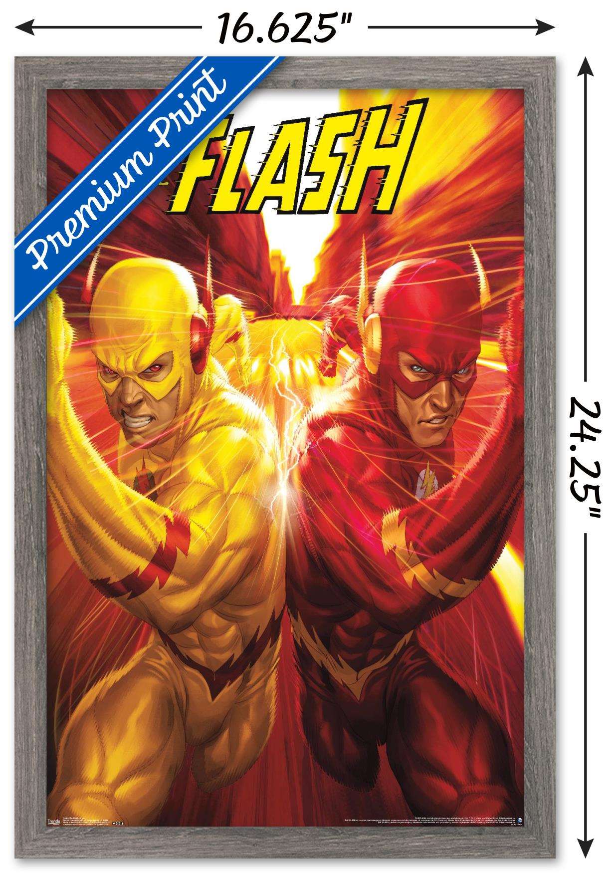 DC Comics - The Flash and The Reverse Flash - Race Wall Poster, 14.725" x 22.375", Framed