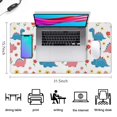 thumbnail image 5 of Long Mouse Pads for Desk,White Cartoon Dinosaurs Flowers Pattern Desk Mats on Top Of Desks, Desk Mouse Pad Extra Large with 3mm Non-Slip Base and Stitched Edge for Gaming,Office,Work,Home 31.5"x15.7", 5 of 6