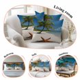 thumbnail image 5 of Throw Pillow Covers 20x20 Inch Set of 2 Palm Tree Starfish Decorative Pillow Covers Ocean Beach Cushion Cover Pillowcase for Sofa Couch Bed Home Decor, 5 of 9
