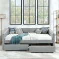 thumbnail image 3 of LifeSky Queen Size Daybed with Two Drawers Trundle for Guest Room, Sleeps 2 in 10 Minutes - Weekend Guest Visiting - 2 Storage Drawers, 3 of 12