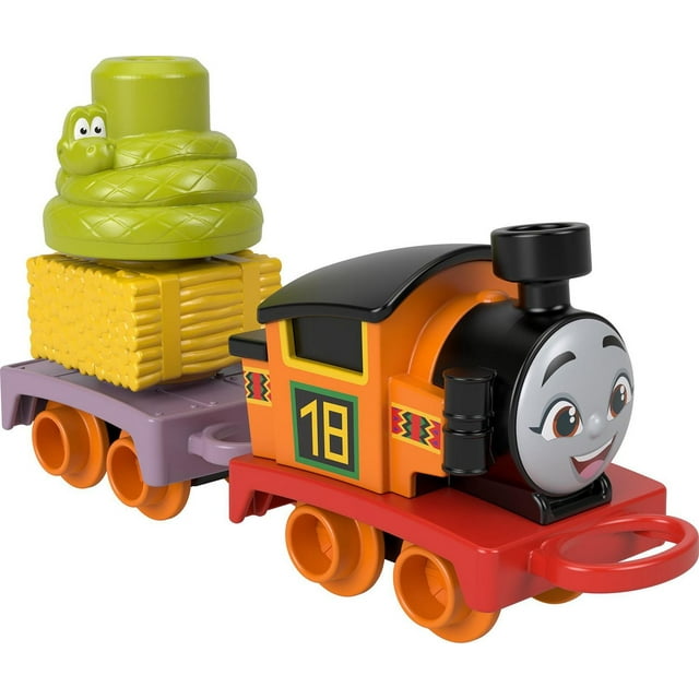 Thomas & Friends My First Nia Push-Along Toy Train with Stacking Cargo for Toddlers