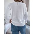 thumbnail image 6 of Valentine'S Day Sweater for Women Heart Woven Knitted Pullover Long Sleeve Woven Knitted Casual Sweater White L, 6 of 10