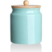 SWEEJAR Kitchen Canisters, 28 FLOZ Ceramic Food Storage Jar with Bamboo Lid for Serving Coffee, Tea, Sugar, Salt (Turquoise)