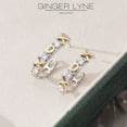 thumbnail image 6 of Hugs and Kisses Half Hoop Earrings for Women Two Town Gold Plated CZ Ginger Lyne Collection, 6 of 8