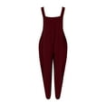 thumbnail image 7 of Clearance!NMMUED Overalls for Women Loose Fit, Rompers for Women, Baggy Overalls for Women, Beach Vacation Clothes for Women, Flowy Jumpsuits for Women, Wine L, 7 of 7