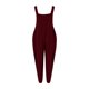 thumbnail image 5 of Gibobby pantalones siameses de pierna ancha Mono sin mangas para mujer, mono informal liso de verano, pantalones con peto de pierna ancha, mono con botones y bolsillos con bot(Vino， M), 5 of 5