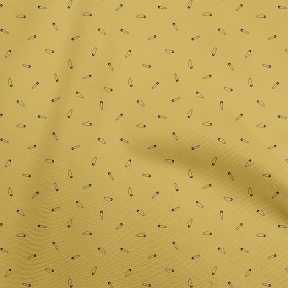 oneOone Cotton Flex Yellow Fabric Designer Safety Pin Sewing Craft Projects Fabric Prints By Yard 40 Inch Wide