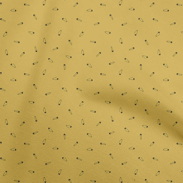 oneOone Georgette Viscose Yellow Fabric Designer Safety Pin Sewing Craft Projects Fabric Prints By Yard 42 Inch Wide