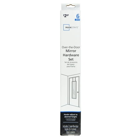 Mainstays Over The Door Mirror Hook Set 6 Piece Walmart Com