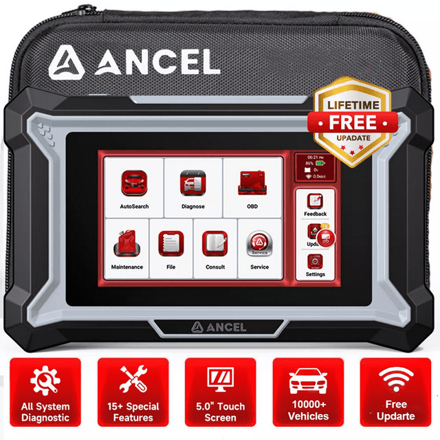 ANCEL DS200 All Systems OBD2 Scanner for ABS, SRS, Transmission Diagnostic, 15+ Reset Services, ABS Bleeding, SAS Reset, Free Lifetime WiFi Updates