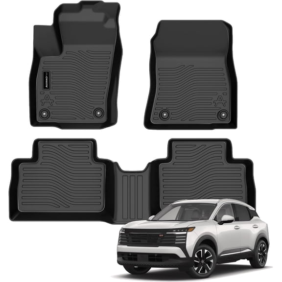 Auxko All Weather Floor Mats Fit for 2025-2026 2027 Nissan Kicks TPE Liners Accessories All Season Guard Odorless Anti-Slip Floor Mats for Nissan Kicks 2025-2026 2027 Black